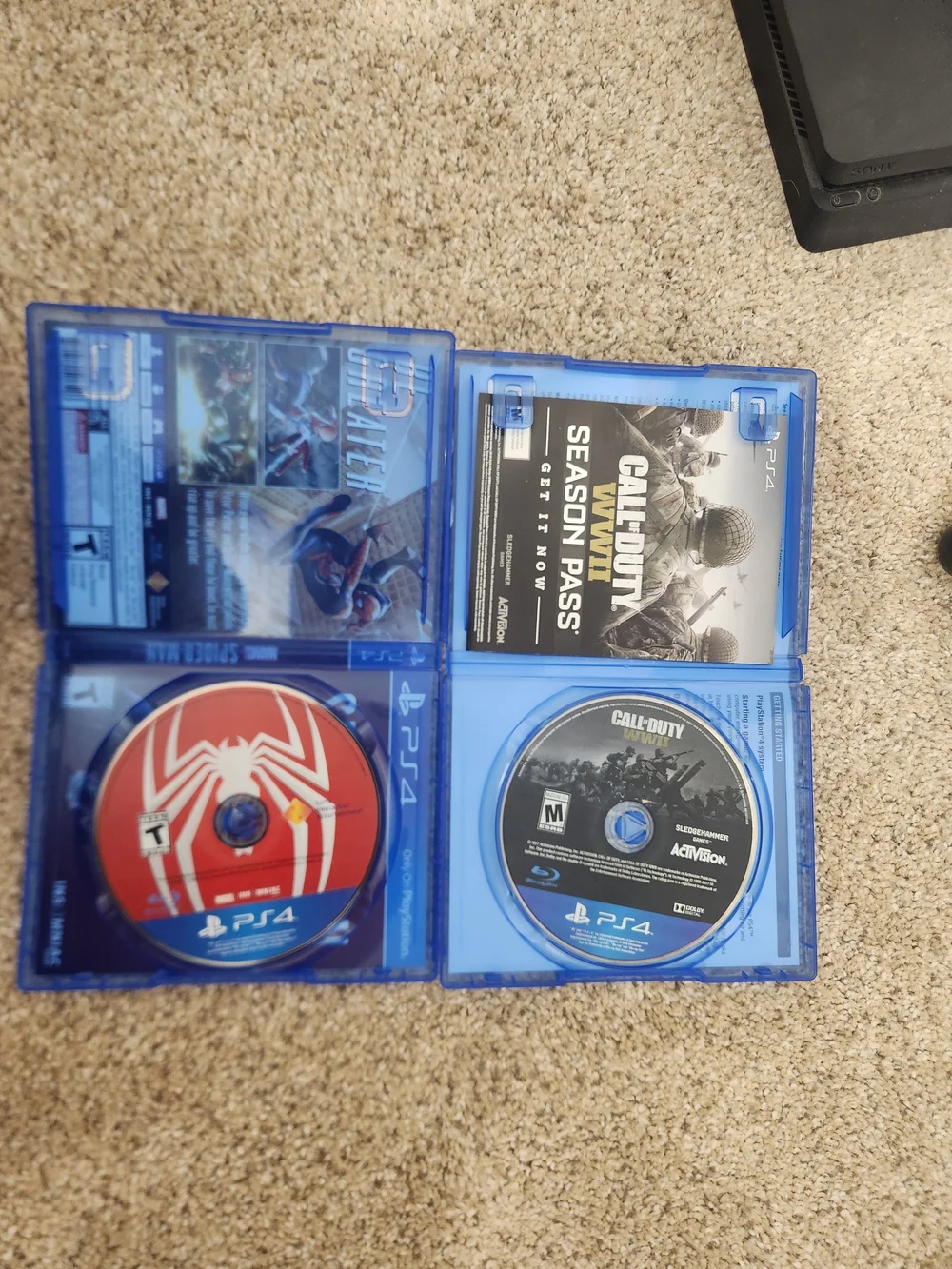Sony PS4 Slim with Gold and Black Controllers and Games